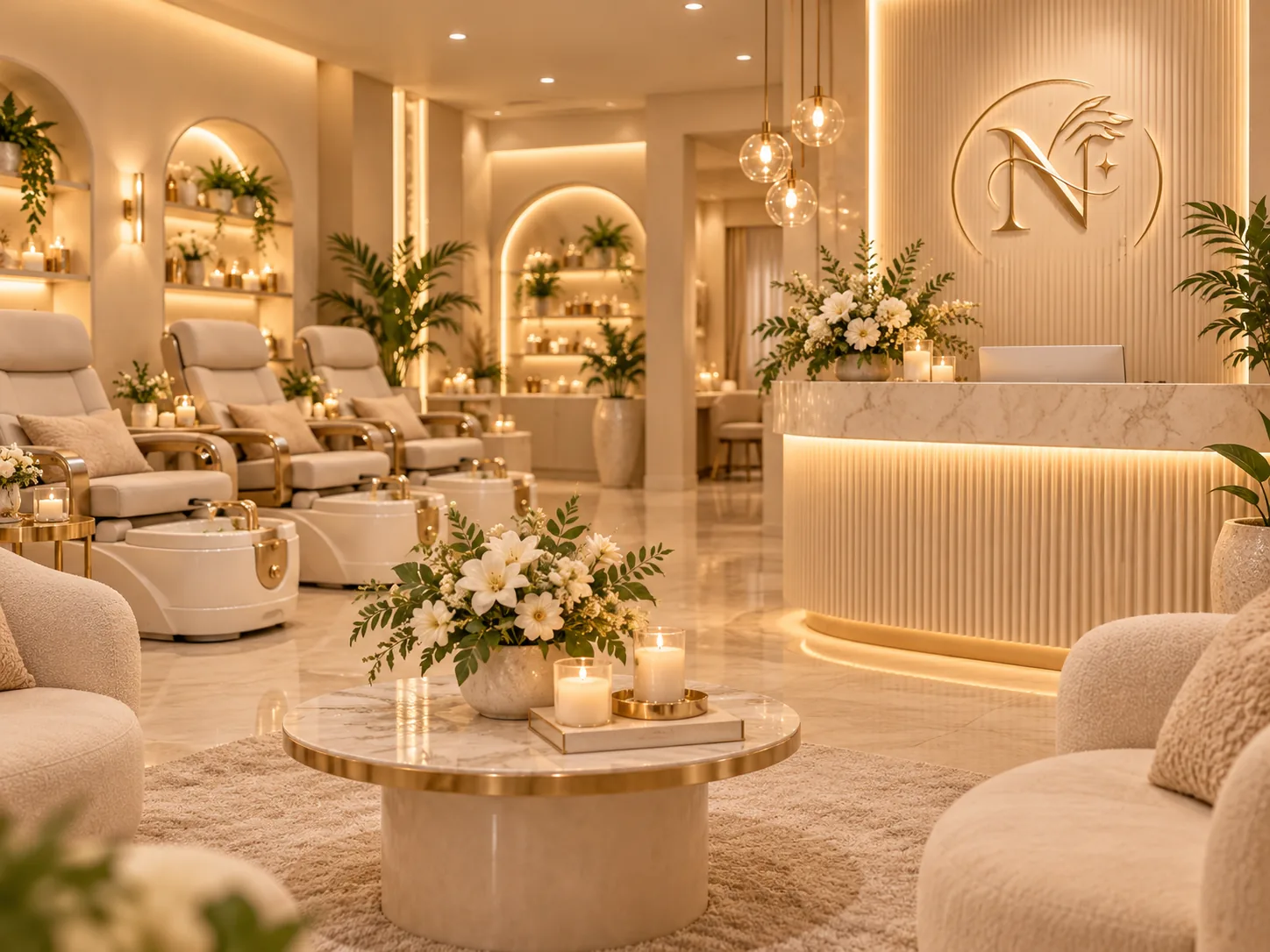 Concept image of the elegant salon aesthetic planned for NOE' Nails Spa